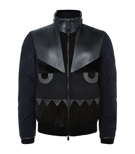 fendi monster eyes black down jacket|Fendi Monster Eyes Jacket in Black for Men .